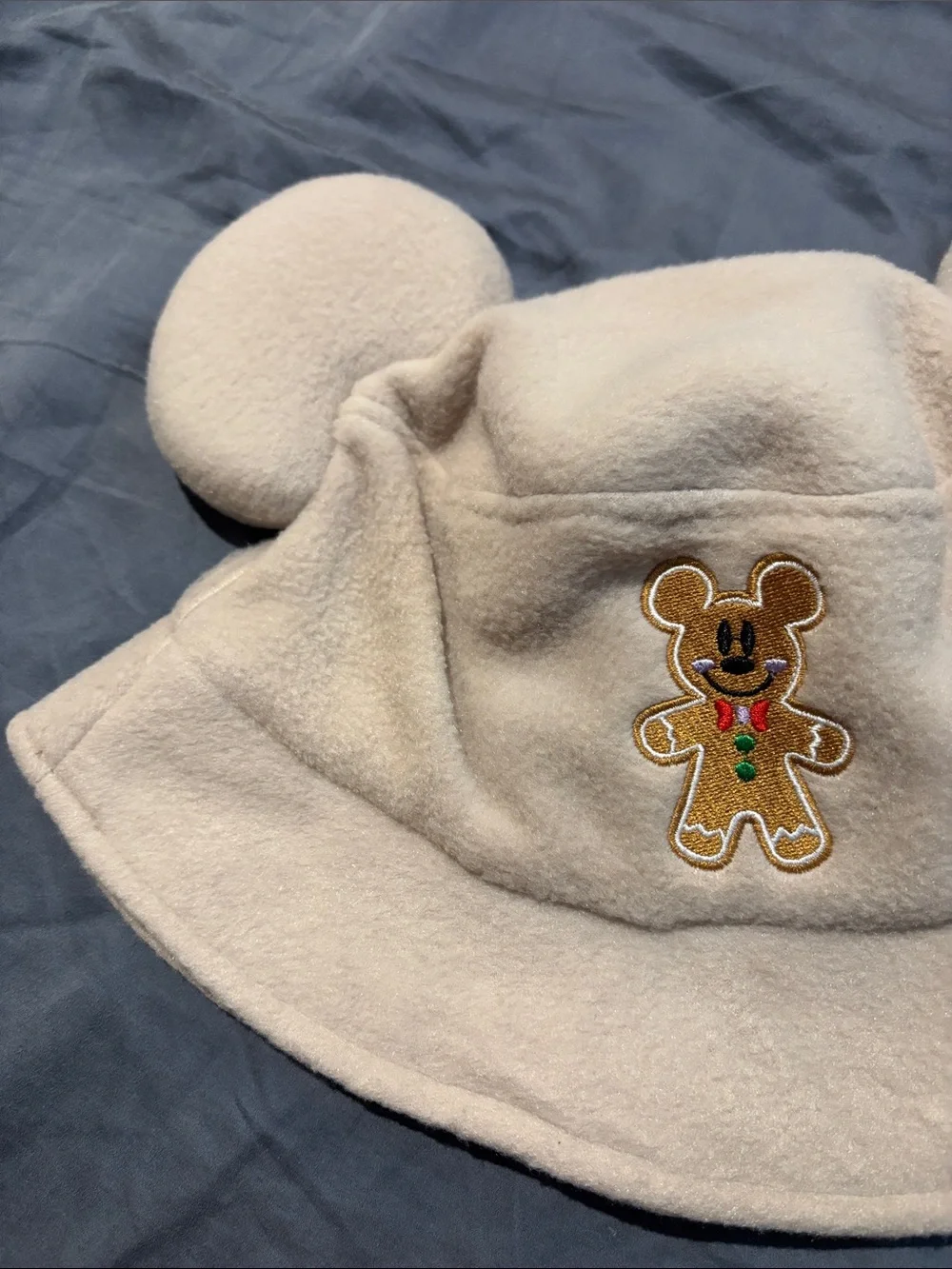 Sand/ Beige Fleece Bucket Hat with Mouse Gingerbread CuteZo Bucket hat